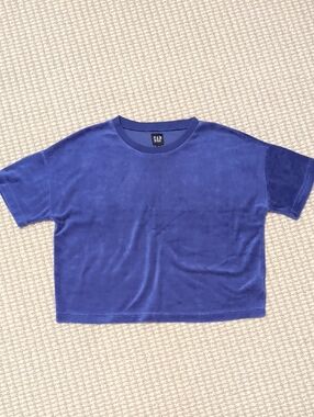 GAP Women Velvet Tee in Royal Blue Size S
